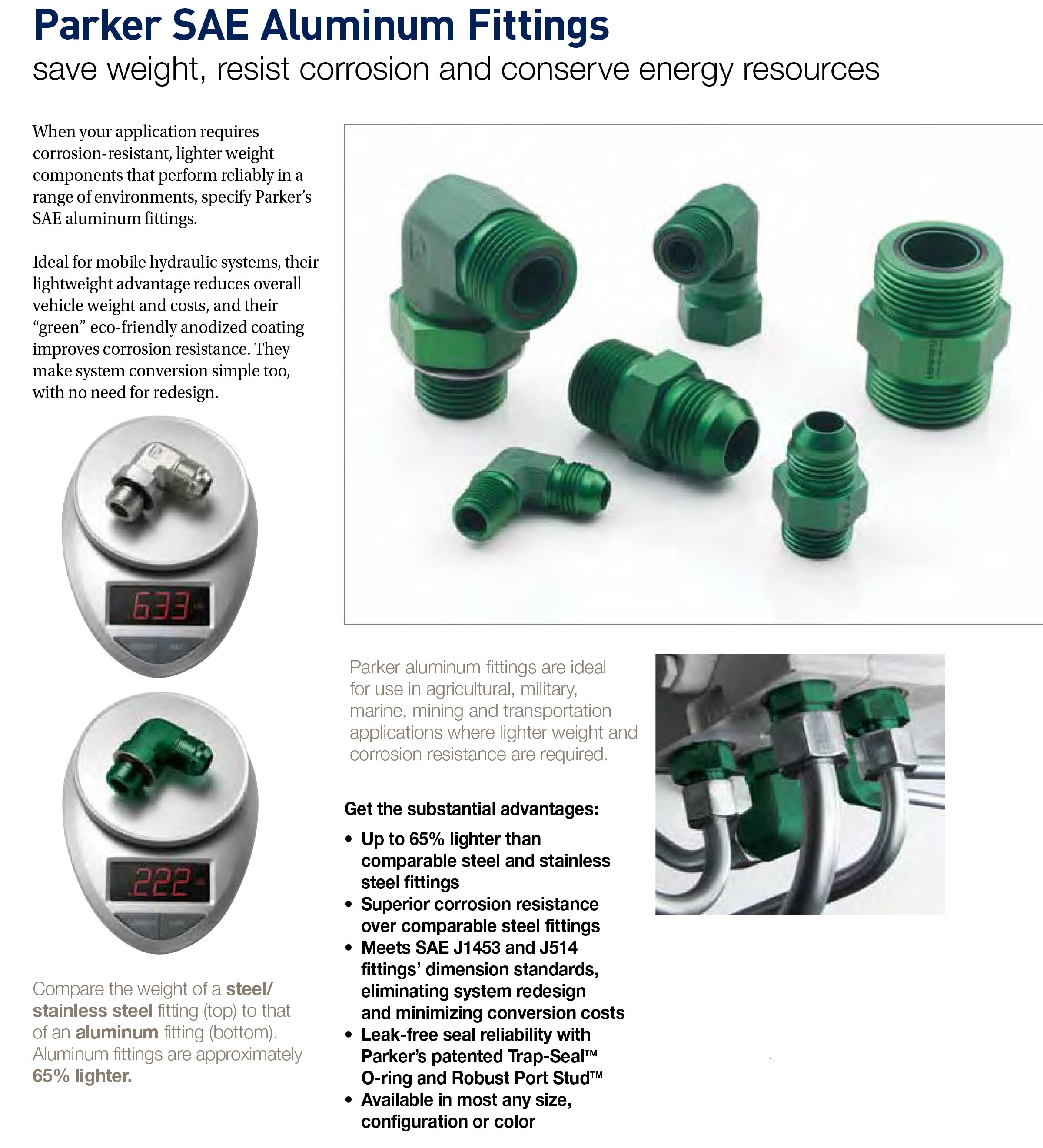 Tube Fittings, Hydraulic Leak-Free Fittings & Adapters Division - Parker